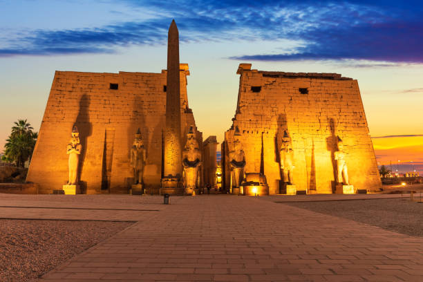 Luxor Temple main view, beautiful sunset light, Egypt.