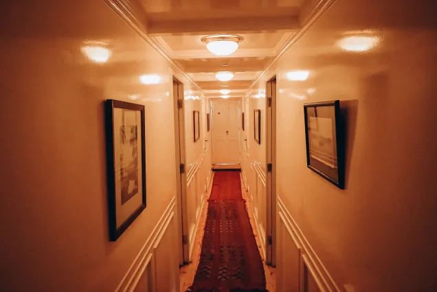 the corridor between rooms