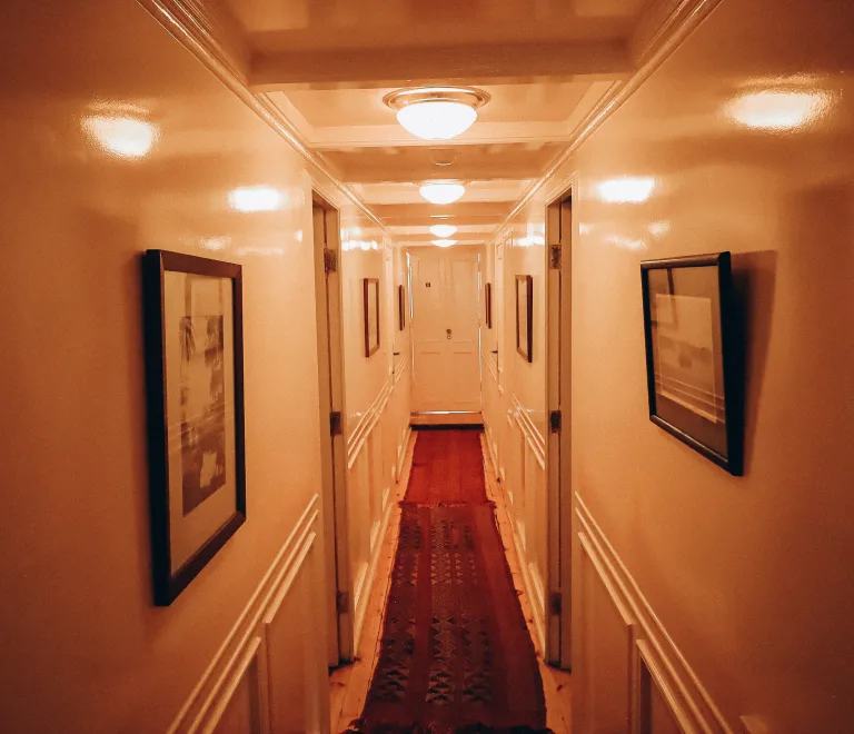 the corridor between rooms